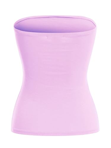 Image of MixMatchy Women's Stretchy Strapless Tube Top Y2K Bandeau Top