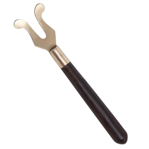 OSOLADY 典工堂耐熱鉄製茶器用クリップ 木柄付き鉄壺叉 茶道具カンフーゴンフーティーホルダー 茶碗用はさみ茶席用多機能フルーツクリップ