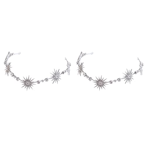 2Pcs Star Design Bridal Crystal Wedding Waist Applique Wedding Party Dress Rhinestone Belts for Bride and Bridesmaid