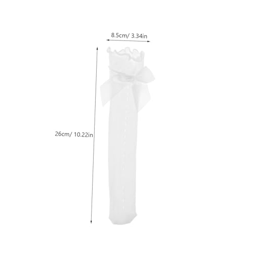 4pairs Girls High Socks Boys and Girls Lace Socks White Ruffle over Calf Decorative2