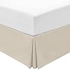 Mellanni bed skirt cal king size bed frame 15 inch tailored drop pleated dust ruffle wrinkle fade stain resistant 1 bedskirt cal king sand  urban country home decor