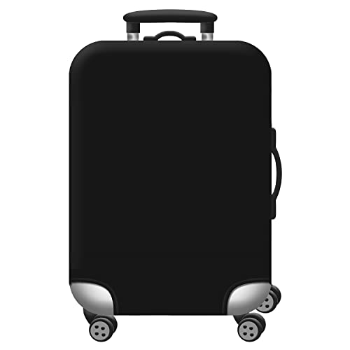 T Tersely Travel Luggage Cover Spandex Suitcase Protector Washable Baggage Covers (for 48cm/18-80cm/30 luggage) Premium Elasticated Luggage Protector -Go Travel (Black L65cm/26-70cm/28)