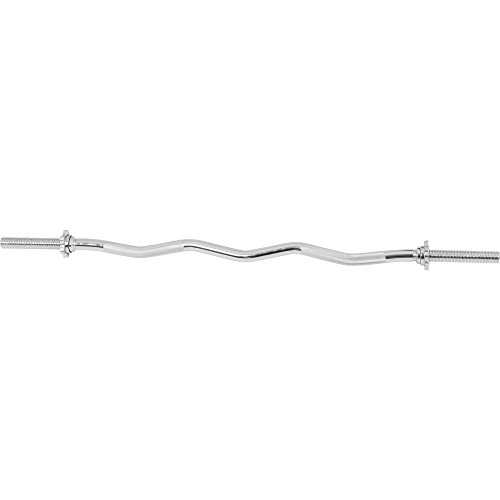 GORILLA SPORTS® - Barra Curl cromada SZ con cierres de estrella (120 cm)