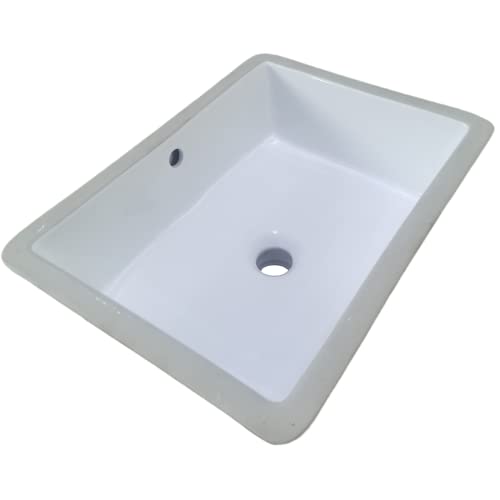 Kingwong 18.3 X 13.78. Inch White Rectangle Vessel Sink For Bathrooms Small Morden Undermount Bathroom Sink Ceramic Porcelain Vanity Under Counter Basin Sink With Overflow Overall Size 465Mm X 350Mm #TOP6