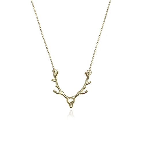 Alpenklunker Trachten-Kette Hirsch-Kopf Geweih Oktoberfest Wiesn WASN Dirndl-Schmuck Farbe Gelbgold Cover