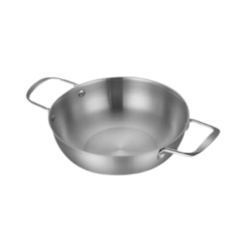 Fonowx Olla de Acero Inoxidable para, Fácil de Limpiar, con Fondo Plano, Multiusos, para Ramen, Durante Viajes, 20 CentÍmetros