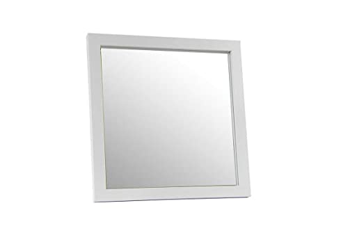Colore: Bianco Gicos Specchio quadrato da parete cornice in legno colore bianco 30 * 30 cm NOF-817939