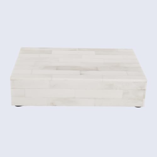 Image of Handicrafts Home Jewelry Gift Boxes - Decorative Organizer and Storage Box for Decor White Bone Inlay 5x7x1.5