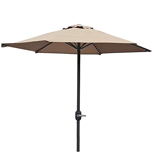 Parasol UPF50+ con protección solar máxima y 6 varillas para mesa de terraza