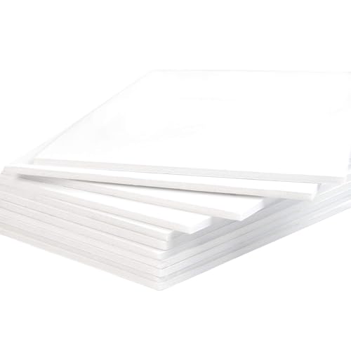 Mat Board Center, Pack of 10 Acid-Free Foam Boards, 5x7 inch White Foam Boards, 1/8