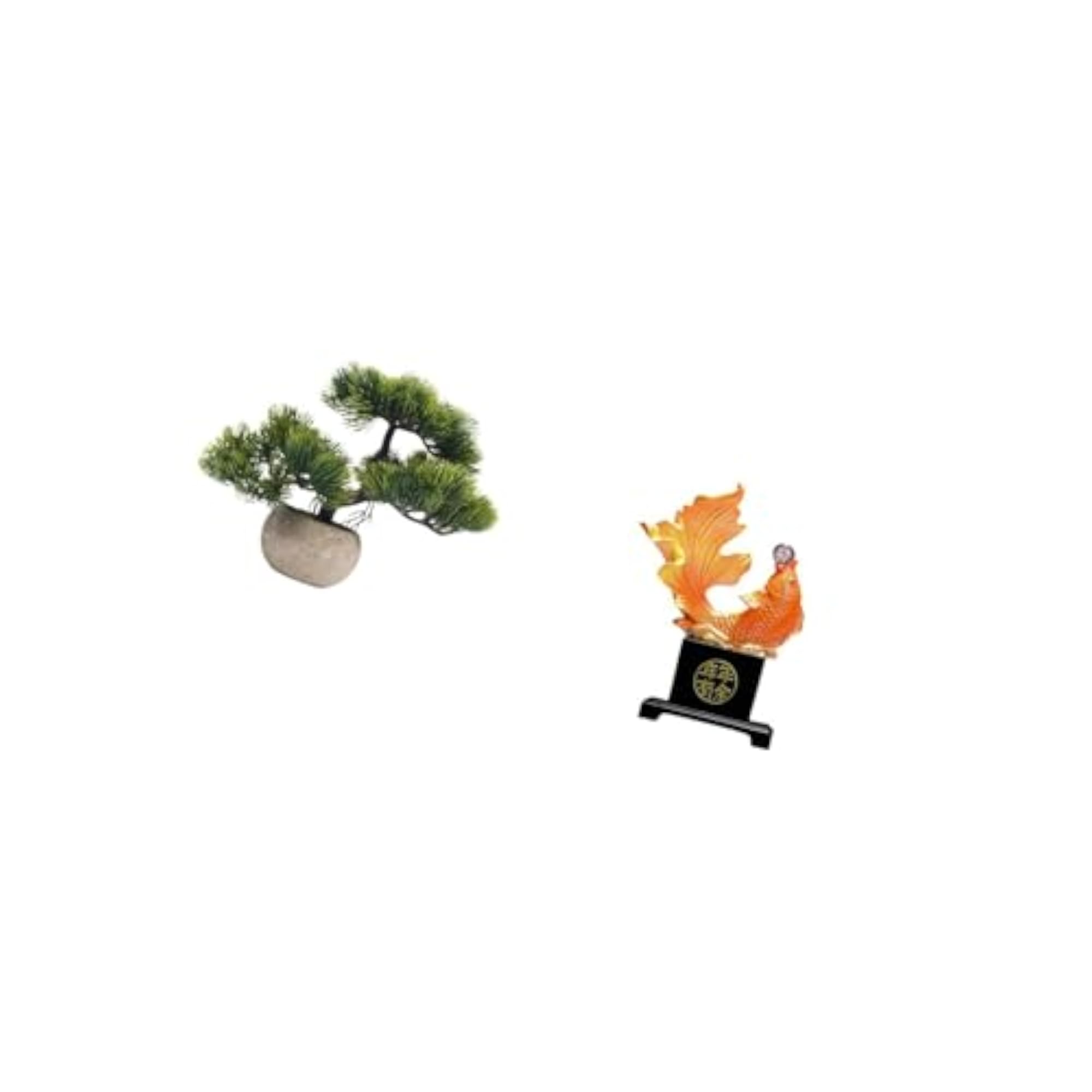 Artificial Bonsai Tree Greenery Collection Fish Sculpture