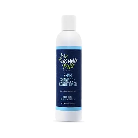 Young King Hair Care Kids 2-in-1 Shampoo & Conditioner For Boys | Cleanse and Hydrate Natural Curls | Plant-Based and Harm-Free | 8 oz Cover