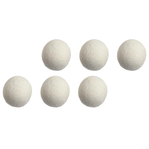 Lot de 6 balles en laine pour sèche-linge - 6 cm - Réutilisables - Pour machine à laver, déshumidifier et désodoriser - Réduit la statique, améliore la circulation de l'air et accélère le séchage
