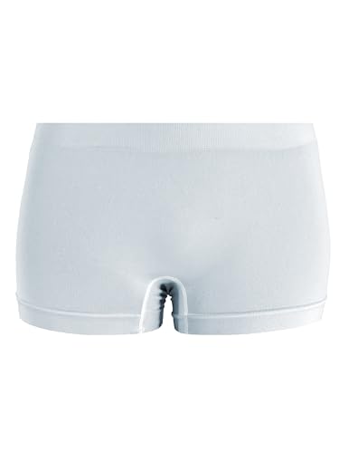 Laphilo Calções femininos tipo boxers de segurança para mulher, cuecas macias e elásticas de 1/3 peças. 3021, branco/1 unidade