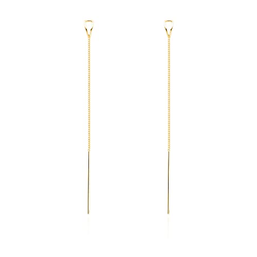 SLUYNZ 925 Sterling Silver Chain Threader Earrings Dangle for Women Teens Long Dangle Earrings Line Earrings Tassel