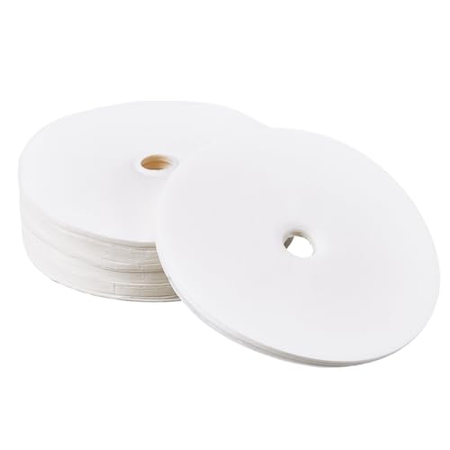 CREATCABIN 200 Filtre à Café de Rechange pour Percolateur en Papier Non Blanchi Jetable Plat Rond Blanc avec Trou pour Cafetière de Camping 9.5cm