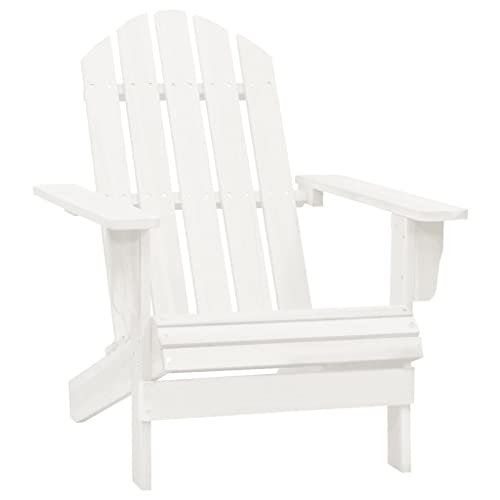 Charmma Patio Adirondack Chair With Ottoman&Table Solid Fir Wood White #TOP7