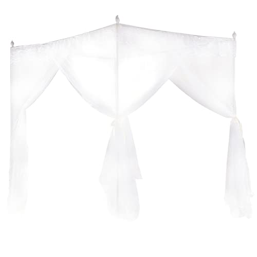 Alvinlite 4 Corner Post Net, Princess Bed Canopy, Breathable Bed Curtain Full Queen Size Bedroom Decoration #22 (120 * 200 * 200)