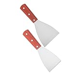 Photo Gallery solustre 2 pezzi spatole in acciaio inossidabile con manico in legno antiscivolo resistenti al calore per grigliate fritture e cotture in professionale e Photo Gallery solustre 2 pezzi spatole in acciaio inossidabile con manico in legno antiscivolo resistenti al calore per grigliate fritture e cotture in professionale e