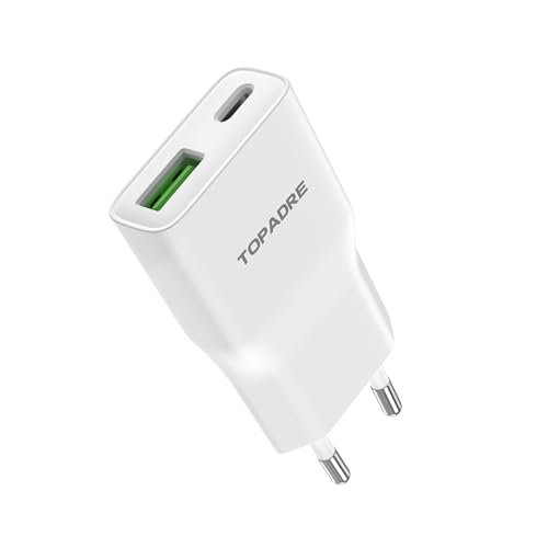 TOPADRE USB C Stecker, 20W Mini Ladestecker USB C Ladegerät Power Adapter für iPhone 17/17Pro/16/16 Pro/16 Pro Max/15 14 13 12 11 Pro Max X XS, Schnellladegerät Handy Stecker Kompakt Reisen