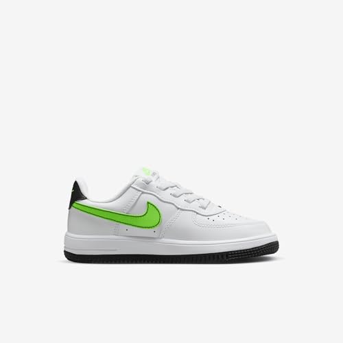 Nike Force 1 Low EasyOn Little Kids' Shoes (FN0237-106, White/Black/Green Strike) Size 83