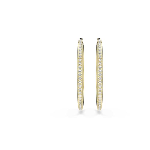 Swarovski Sommerset hoop earrings, White, Gold-tone finish2