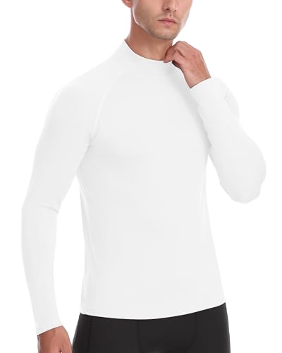 Men's Thermal Compression Shirts, Long Sleeve Fleece Lined Turtleneck Undershirt, Cold Weather Ski Base Layer Tops2