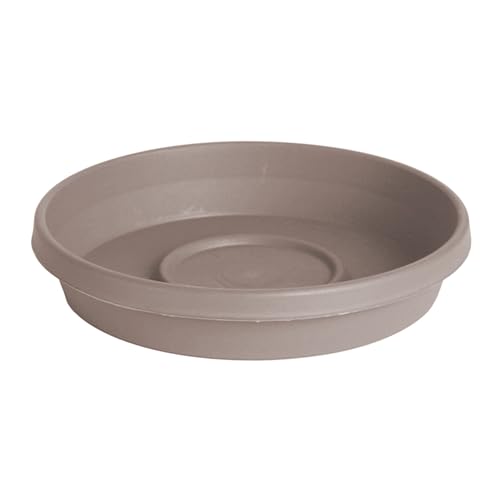 Bloem Terra Pot Round Drain Saucer: 20 - Pebble Stone -Tray for Planters 15-20 Matte Finish Durable Resin Ribbed Bottom for Indoor and Outdoor Use Gardening Planter Not Included