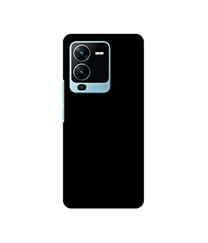 Image of Solid Black Design 3D Printed Hard Back Case Cover for Vivo V25 Pro 5G