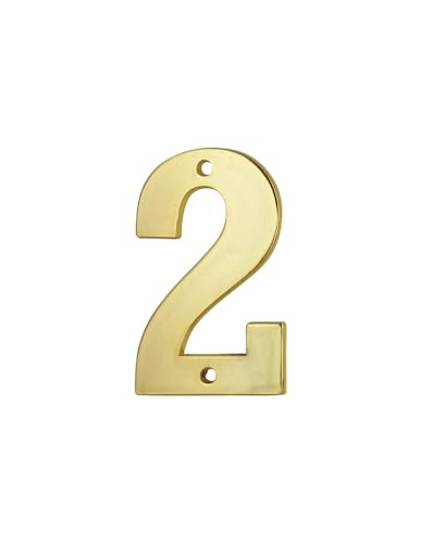 THIRARD - Chiffre 2 - Laiton - À Visser - Doré - Pour Numéro de Maison et Plaque d'Adresse -...