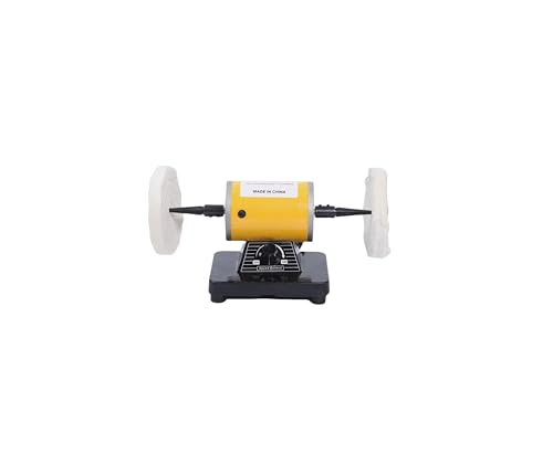 Fenjidrop 200W Mini Dual Wheel Bench Buffer Polisher, Variable Speed 2000-7000RPM Jewelry Polishing Machine for Metal, Wood & DIY Craft Buffing