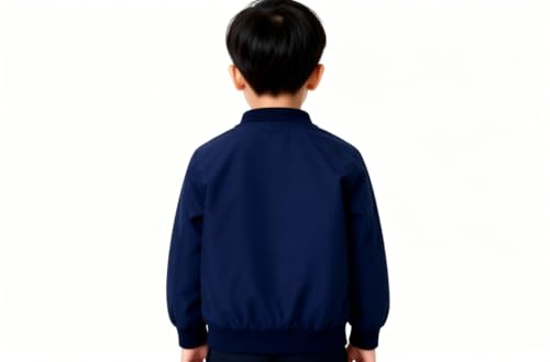 Image of Jacket for Kids | Boys Navy Blue Bomber Windcheater Jacket, With Ricenet Lining, Pockets with Zip Closure,For All Season