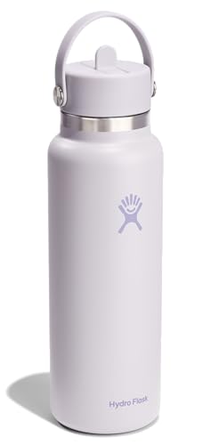 Image of Hydro Flask Water Bottle - Insulated Stainless Steel - Wide Straw Lid, Non Spill, Leakproof in 40 Oz Cloud Pink