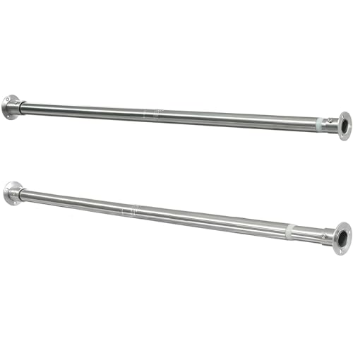 Ausziehbare Kleiderstange, 38-137cm Garderoben-Stange der Kleiderbügel aus Edelstahl Verstellbarer Kleiderschrank Kleiderstange für Schlafzimmer Silber/2Stück