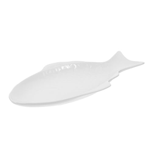 VICASKY Plat De Service Poisson En Céramique 33 Cm Blanc Polyvalent Plat à Repas Pour Maison Et Restaurant Plateau De Présentation Festif