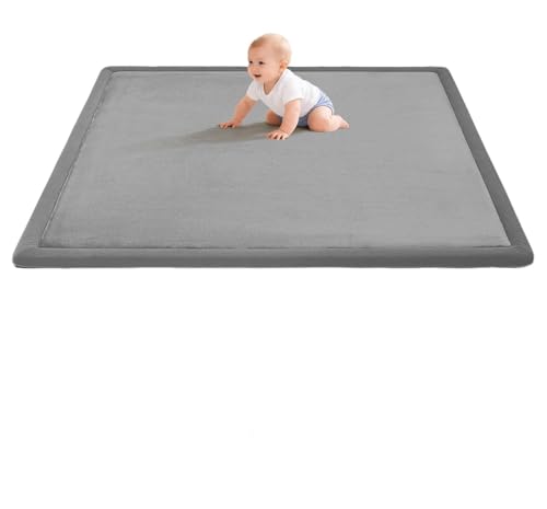 AEOCOO 60x80" Baby Play Mat, 1.3" Thick, Grey