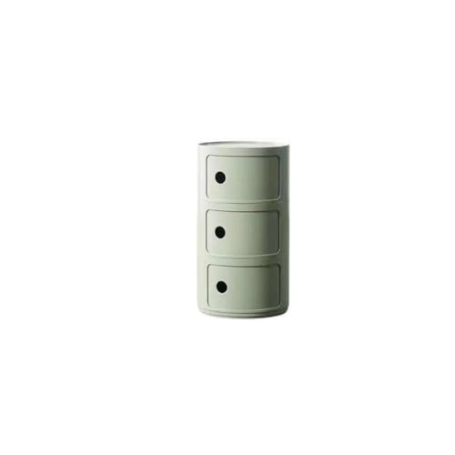 WLYMQFC Round Nightstand with Drawers, Modern Narrow Bedside Table, Simple