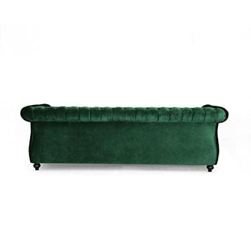 Image of Modern & Classic Chesterfield Sofa 5 Seater Sofa Velvet L-Shape Corner Sectional Button Tufted Sofa for Living Room, Dining Room, Office and Hallway-(Green).
