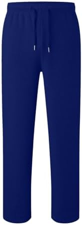 Generic Men's Baggy Sweatpants Fleece Straight Leg Casual Pants Elastic Waist Athletic Workout Jogger Sweat Pants Fall Winter