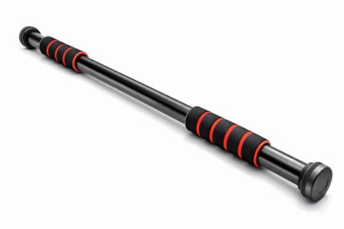 Image of Pull Up Bar for Home Workout | Ultra-Secure 200 KG Capacity | 360 Dual Lock Doorway Chin Up Bar | Adjustable 62 -100 CM | Superior Grip Handles | Height Increase Bar for Men, Women & Kids (Red)