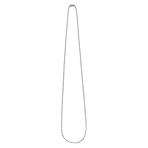 Baratija de Collar de Hombre de Cadena de Cuentas de Acero Inoxidable de 2,4 mm para Fabricación de Bisutería- 60cm