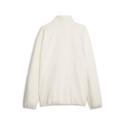 PUMA Mens Machts Mit Qualitat Polar Fleece Half Zip Jacket Athletic Outerwear Casual Fleece - Off White2