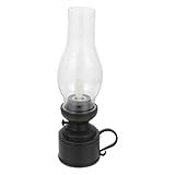 Healifty Lámpara de Aceite LED Retro Negra, Adorno Vintage de Escritorio Iluminación Ambiental
