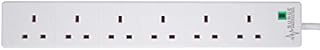PRO ELEC PELB1703 6 Gang Extension Lead with Surge Protection White, 5m