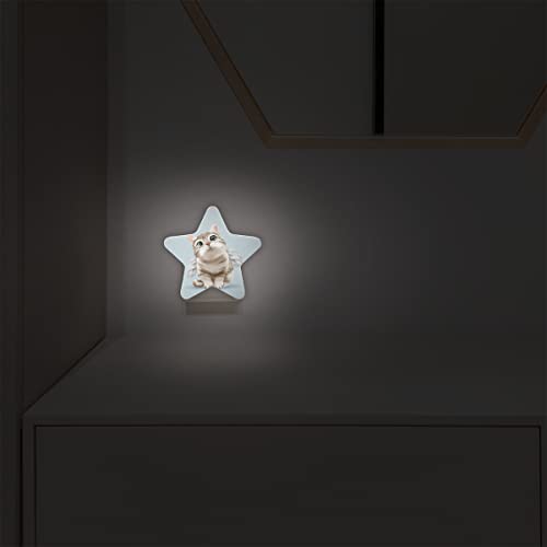 Cute Aninmal Cat Plug In Night Light, Kawaii Angel Cat Nightlight Lamp With Dusk To Dawn Sensor, Small Led Night Lights For Kids Rroom Bedroom Bathroom Kitchen Hallway Nursery Stairs Indoor Home Decor #TOP4