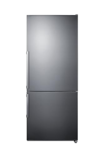 Summit FFBF283SS 28' Wide Bottom Freezer Refrigerator, 14 cu.ft, Stainless Steel Door, LED Lighting, ENERGY STAR Certified, Perfect for Apartments and Small Kitchen- Without Icemaker