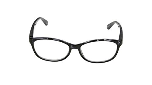 Foster Grant Women's Brielle 1017899-.COM Cateye Reading Glasses, Crystal with Metallic Gun (1.25)