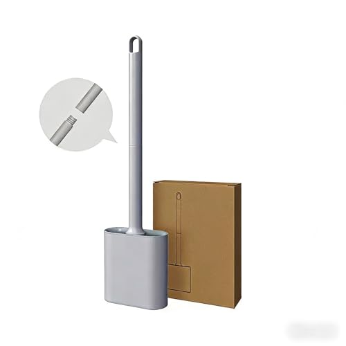 Image of RV Toilet Brush, Grey Toilet Brush Silicone Won't Damage Toilets, Wall Mounted Toilet Brush-Anti-Roll, Anti-Drip Design, Suitable for RV Travel Trailers and Campers, Made by RVers for RVers