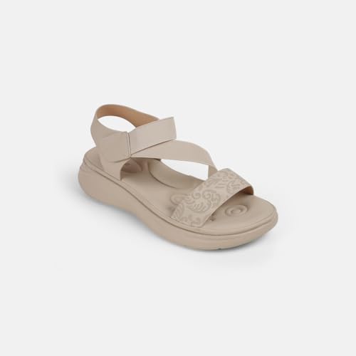 Image of Mochi Women's Synthetic Comfortable Walking Sandal with Floral Strap