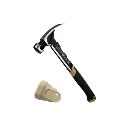 Spec Ops SPEC-M22CF-S Tools Framing Hammer, 22 oz, Rip Claw, Milled Face, Soft Mallet Face, Shock-Absorbing Grip, 3% Donated to Veterans,Black/Tan